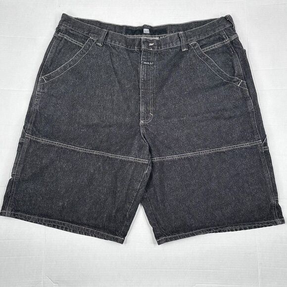 VTG Marithe Francois Girbaud Utility Shorts Mens 44 Black Denim Jorts Y2K - Picture 1 of 8